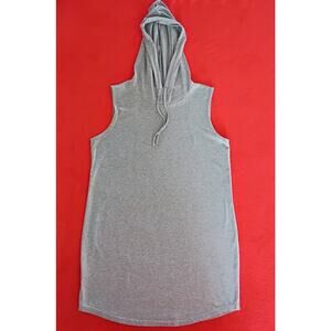 Sleeveless Hoodie Dress Grey Womens Sz XL Relaxed Lounge Casual Normcore Comfy